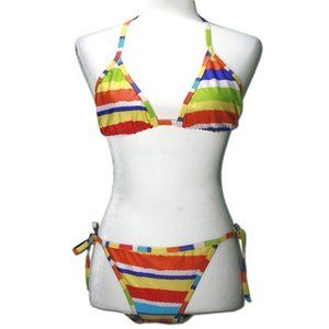CHUN'S FASHION Striped Multicolored Bikini Set